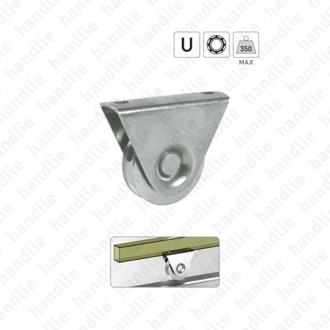 R.385 - U-Groove wheel with external support / 1 bearing