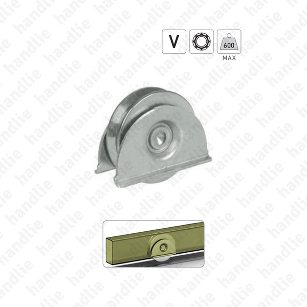 R.388 - V-Groove wheel with lateral support / 1 bearing