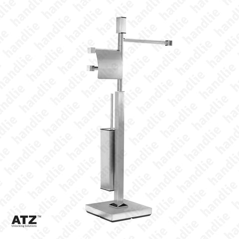 WC.6501 6500 Series - Towel Rail with Square Toilet Brush and Holder - Stainless Steel