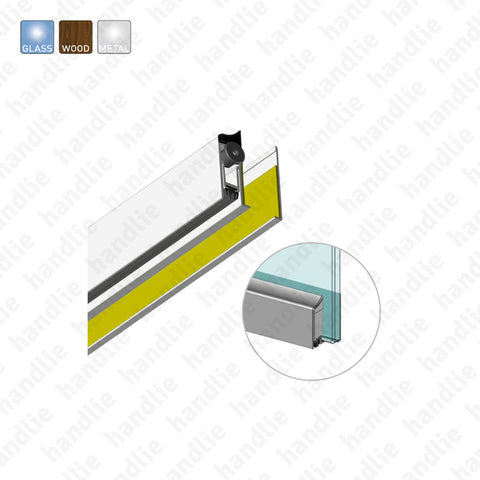 VP.2506 - Surface mounted door seal for glass, wooden and metal doors