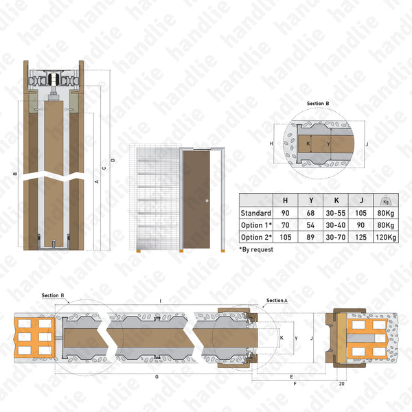BKE.10 - BKE Series Frame for single sliding doors - Plaster wall