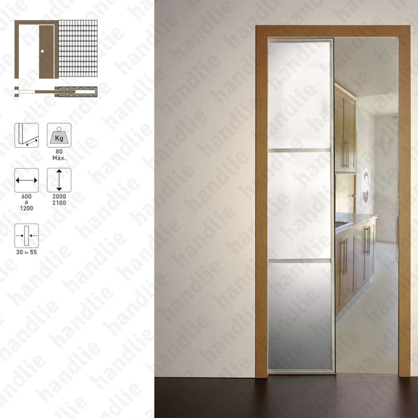 BKE.10 - BKE Series Frame for single sliding doors - Plaster wall