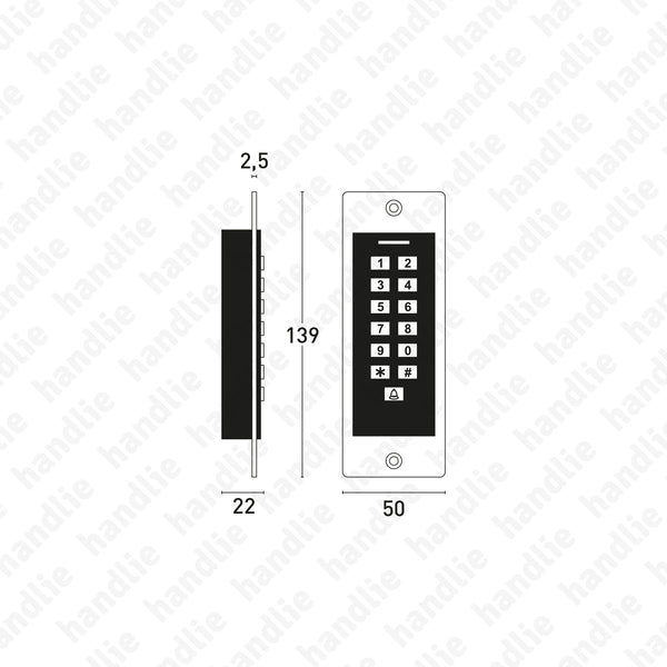 CA.6509 - Access control with PIN code and self-programmable proximity card - IP68