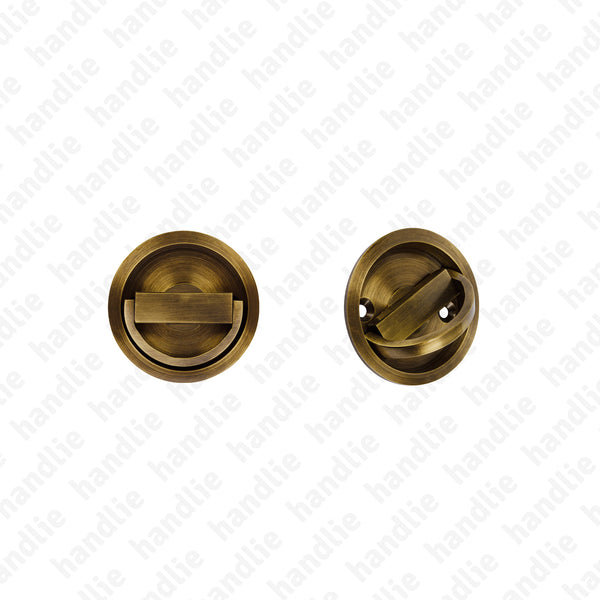 CE.8251 - Flush ring pull handle Ø65  - BRASS