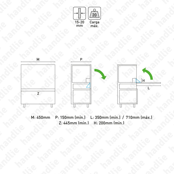 EC.1154 - DESK - Hardware system for concealed/pull-out tables