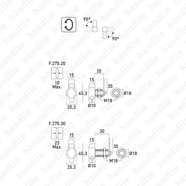 F.275.20/F.275.30 - Cam locks for padlock