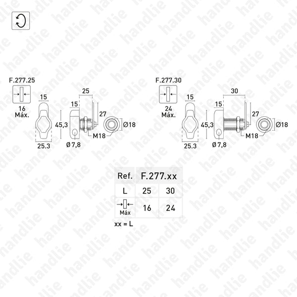 F.277 - Cam locks for padlock