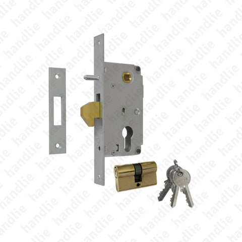 F.447P.4.03 - Mortise lock with strong rising hook for euro cylinder