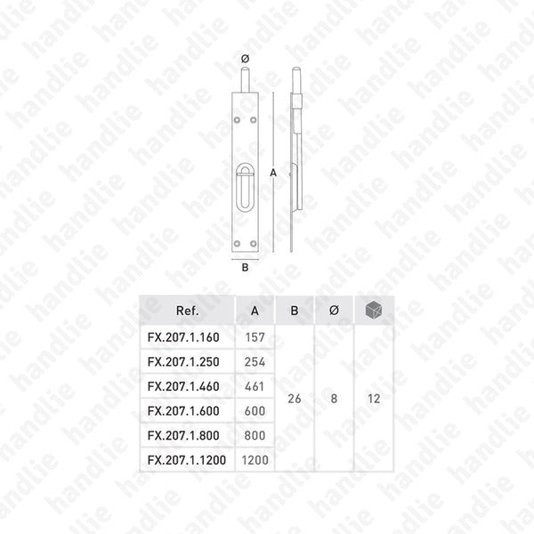 FX.207.1 - Flush bolt - Stainless Steel / Brass