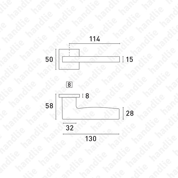 P.IN.00.107.Q Metric - INOX Door Lever Handle
