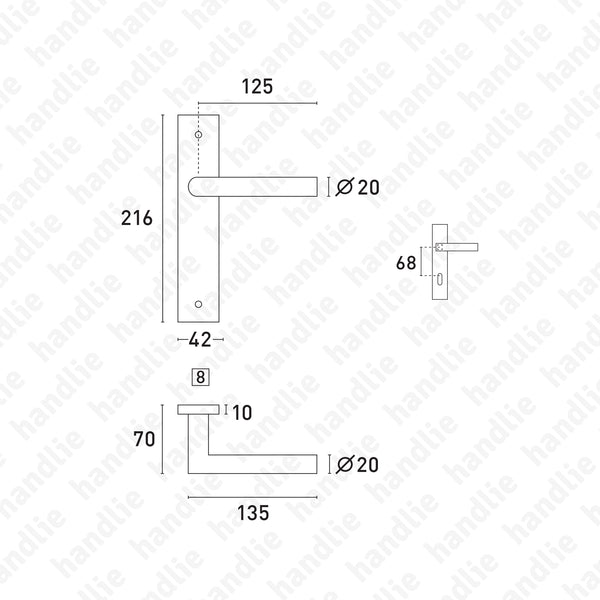 P.IN.8544.216 - Lever handle pair - Stainless Steel