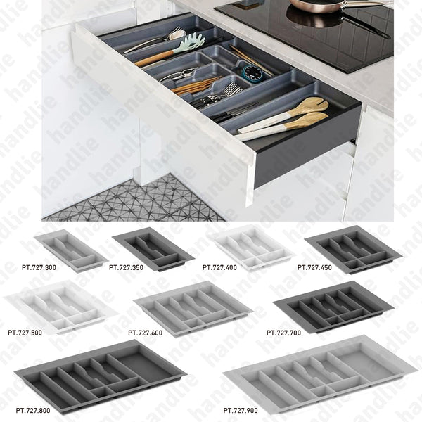 PT.727 - Cutlery tray with different compartments for kitchen furniture - Polypropylene