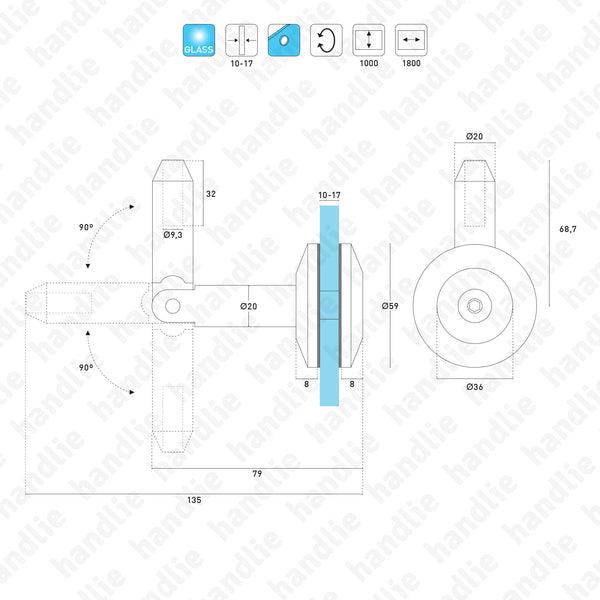 SV.7306 - Support for glass canopy