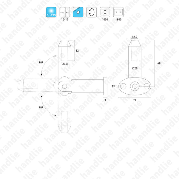 SV.7307 - Support for glass canopy