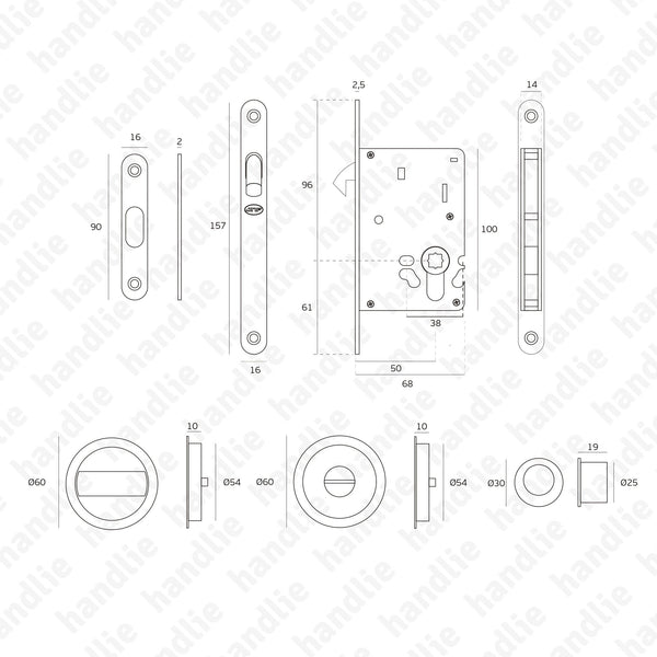 20.937.NS - Sliding door locks