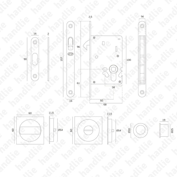 20.938.NS - Sliding door locks