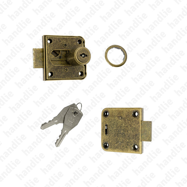 F.206 - adjustable - Rim lock for furniture/ Adjustable backset