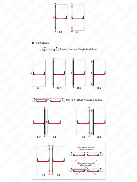 IDEA BASE - Vertical bolts - Panic bar with 2 and 3 vertical locking points - Metal Grey