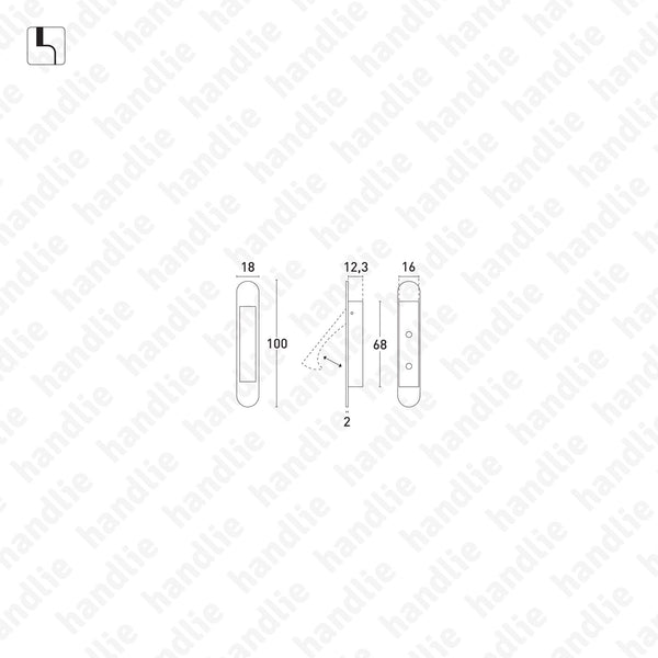 CE.IN.8909 - Finger pull - 100x18 - Stainless Steel