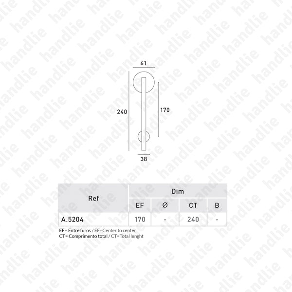 A.5204 - Pull handles for doors - Polished Brass