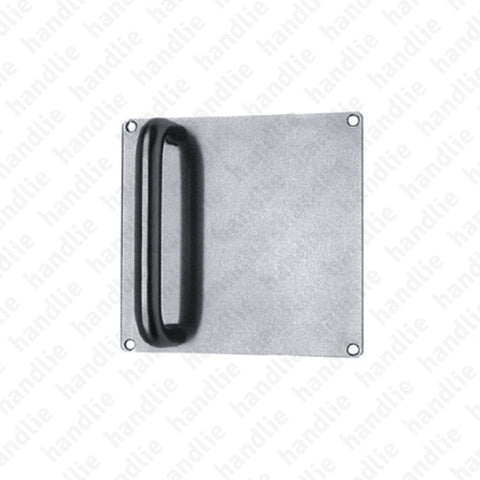 A.IN.8305 - Single or back to back pull handle with plate for doors - Stainless Steel