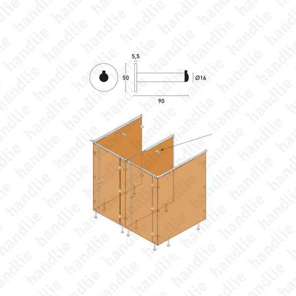 ASM.808.1 - Hook / door stop - Stainless Steel