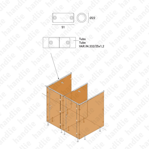 ASM.810.C - Headrail connector - Ø25 - Aluminium