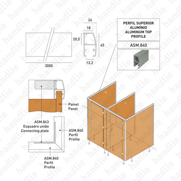 ASM.840 - Headrail - Aluminium