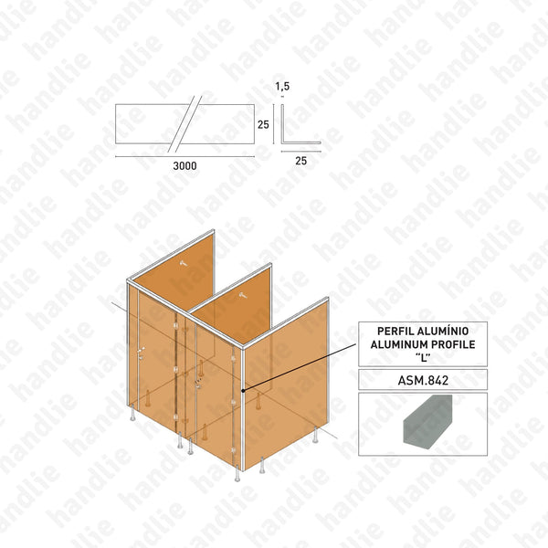 ASM.842 - L-shaped profile - Aluminium