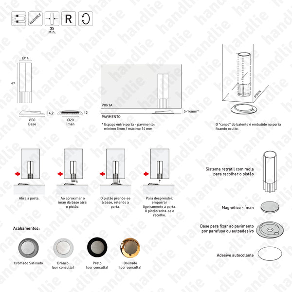 BP.1491 - Concealed magnetic door stop