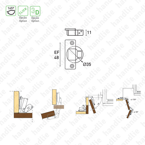 C2AFA99 - Salice Hinge, Full Overlay, 170º