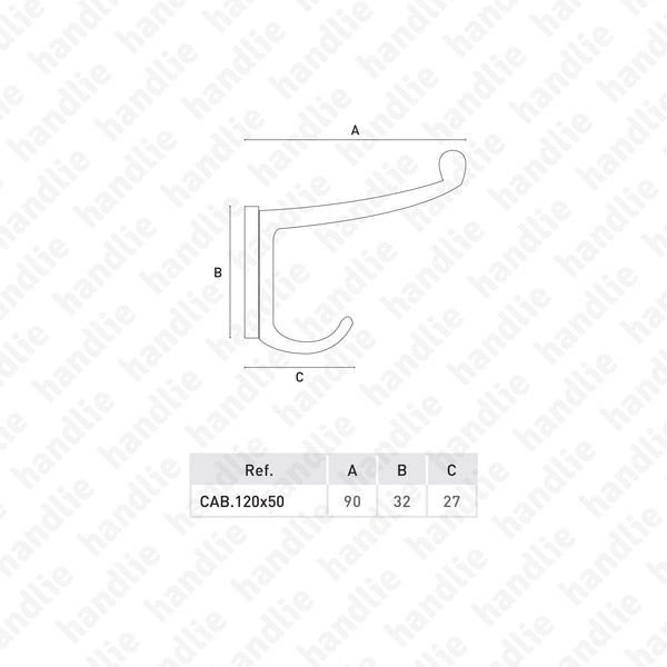 CAB.120x50 - Hook - Zinc Alloy