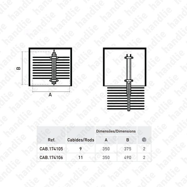 CAB.174105 / CAB.174106 - Pull-out trouser rack