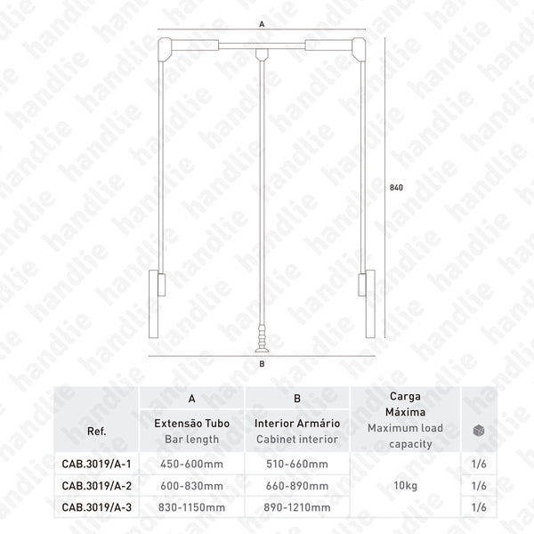 CAB.3019/A - Wardrobe lift