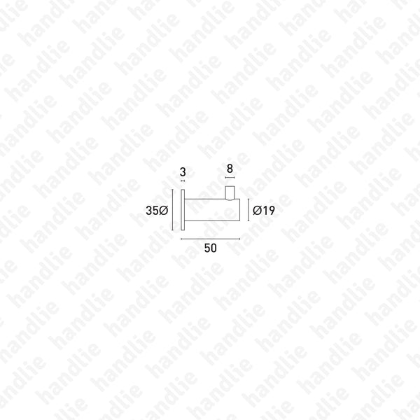 CAB.IN.501 - Hook - Ø19x50 - STAINLESS STEEL