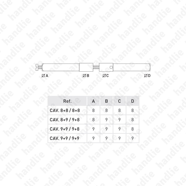 CAV.8+9/9+8 - Split follower / spindle - STEEL