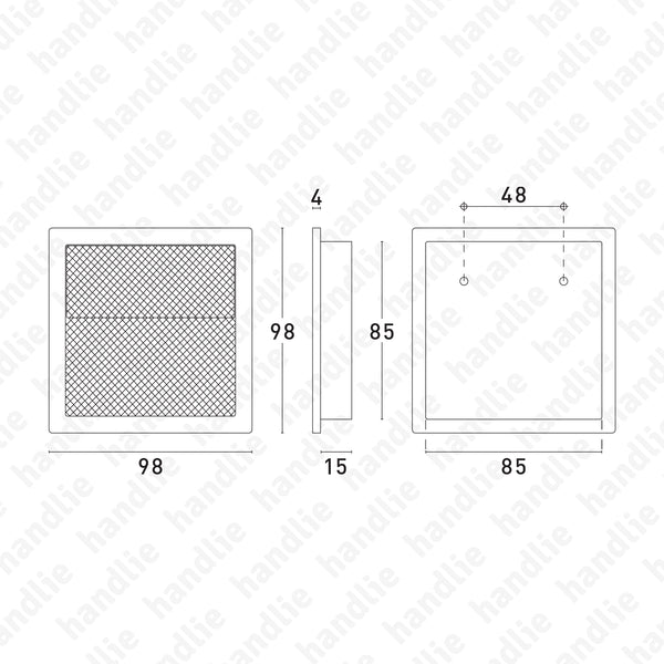 CE.8258 | UDINE - Flush handle for furniture 98x98