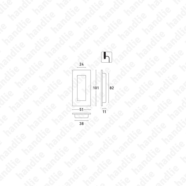 CE.IN.8241 - Flush handle - 101x51 - Stainless Steel