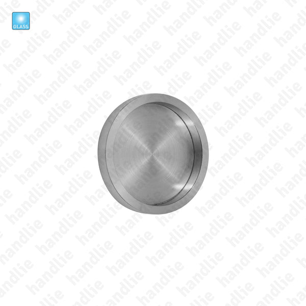 CE.IN.8527 - Flat flush handle for glass or wooden doors - Ø65 - Stainless Steel