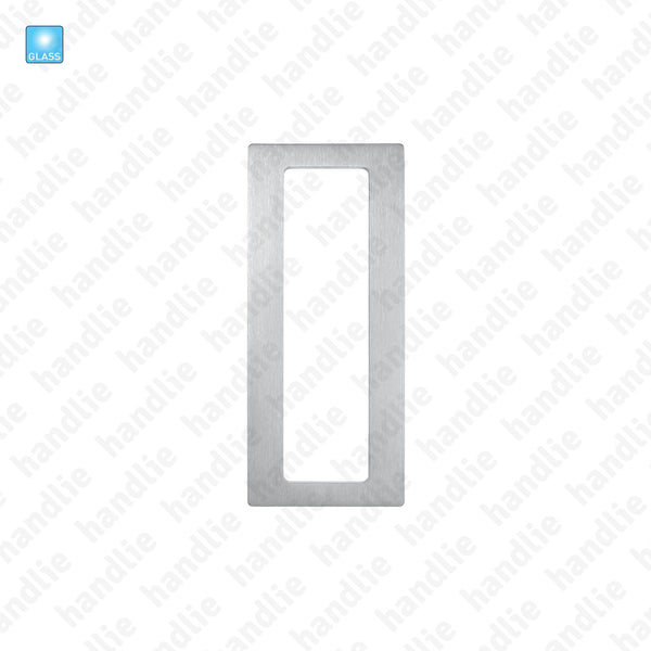 CE.IN.8678A - Rectangular flat flush handle for glass or wooden doors - Stainless Steel