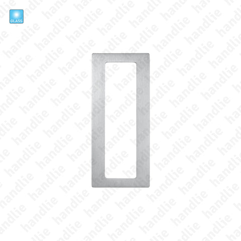 CE.IN.8678A - Rectangular flat flush handle for glass or wooden doors - Stainless Steel