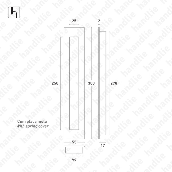 CE.IN.8904 / CE.IN.8905 - Flush handles 300x55 - Stainless Steel