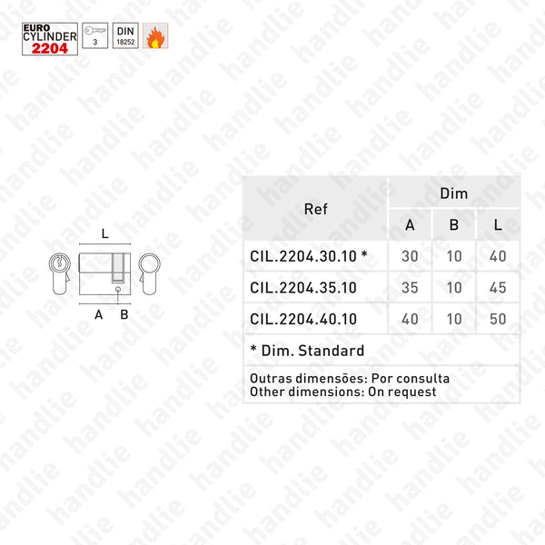 CIL.2204 - Half euro cylinder - Key / Blind