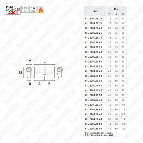 CIL.2204 - Euro cylinder - Key / Key