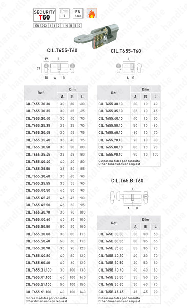 CIL.T655-T60 - Security euro cylinder T60 - Key / Key