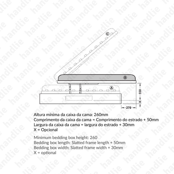 CM.274.52.913 - Lift mechanism for beds/mattresses