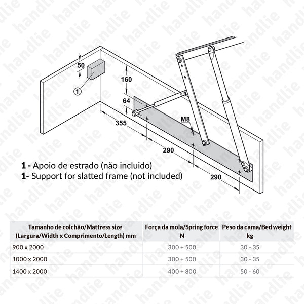 CM.274.52.913 - Lift mechanism for beds/mattresses