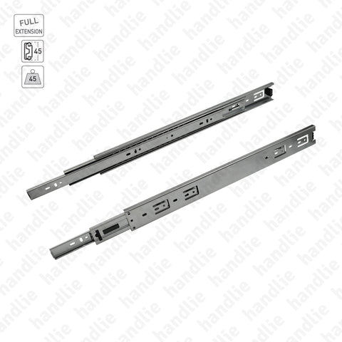 COR.A45.2L - Ball bearing slides for drawers / Double extension / Full extension slide / 45Kg (pair)