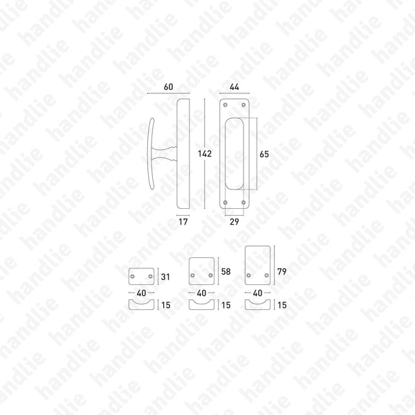 CRM.202 - Surface espagnolette bolt - BRASS