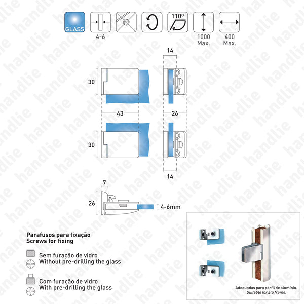 D.15.06.216 Passion Glass - Square - Hinges